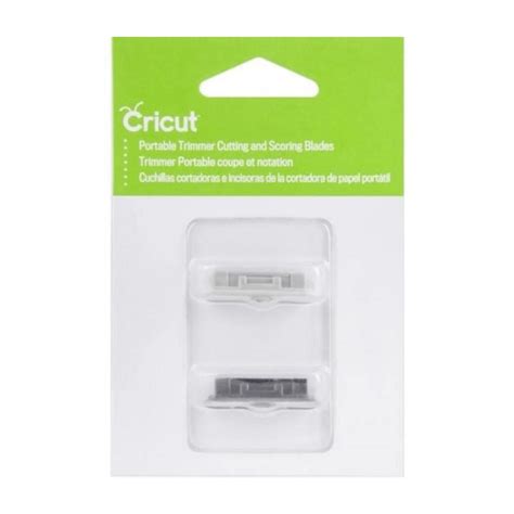 2002676 - Cricut Basic Trimmer Replacement Blade 1-Pack; 1 cutting blade, 1 scoring blade; Use the cutting blade to make straight, accurate cuts through a variety of materials; Use the scoring blade to create score lines for easy and precise folding; Store blades in convenient storage compartments in the underside of the trimmer; For use with Cricut® 12\" Portable Trimmer